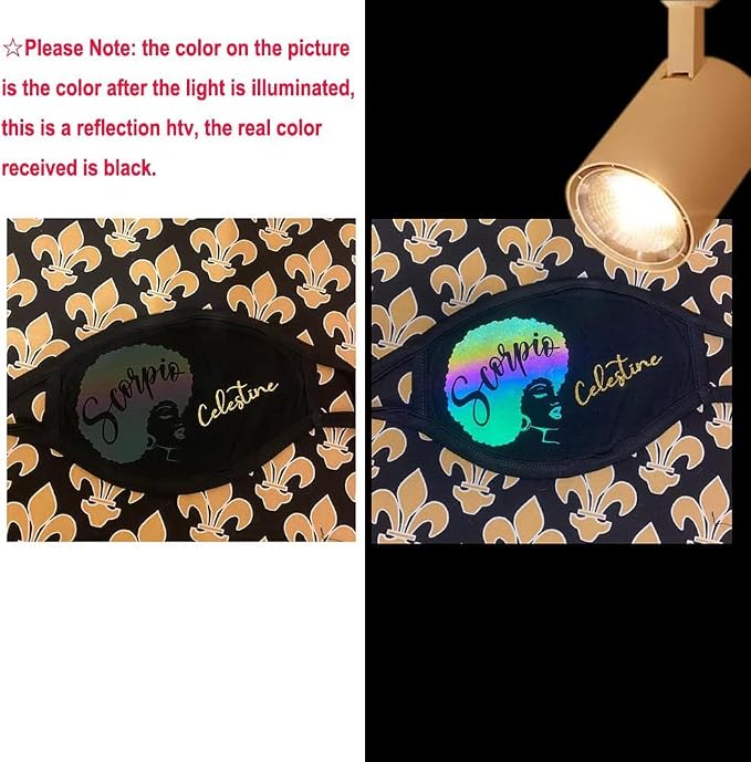 Reflective Heat Transfer Vinyl Reflective Rainbow HTV Vinyl Rolls 12inch x