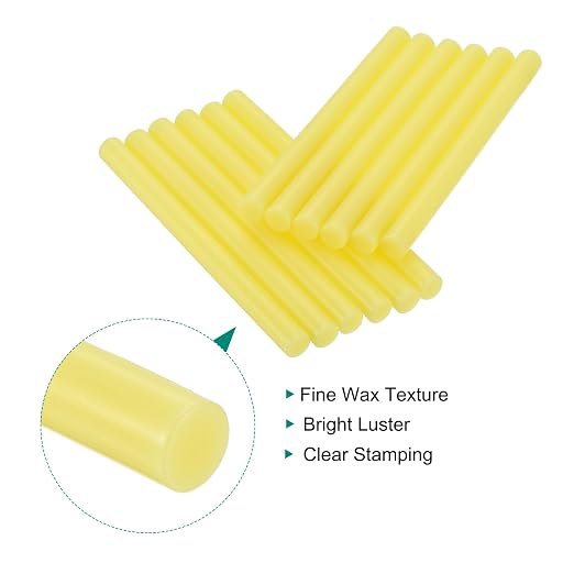 MECCANIXITY 12 Pcs Yellow Cylinder Sealing Wax Stick Glue Gun Wax Seal Rod