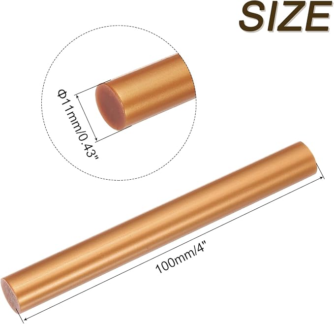 uxcell Mini Hot Glue Sticks for Glue Gun 11mm x 100mm Metallic Gold 12pcs