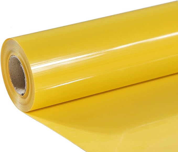 TUMIYA Yellow Heat Transfer Vinyl HTV Rolls, Glossy Adhesive HTV Vinyl