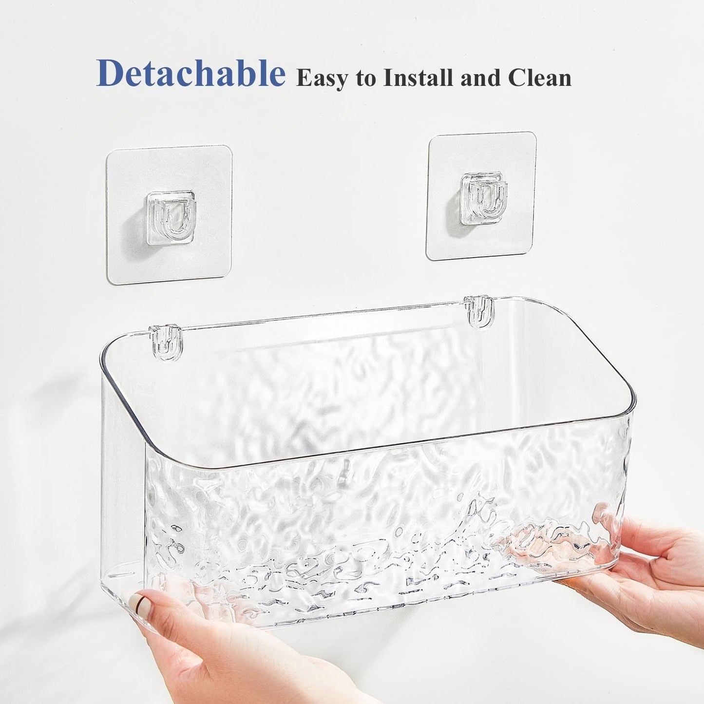 UNIKON Bath Toy Storage Holder Bathtub Toy Organizer, Large Capacity Shower Caddy for Bathroom, Clear Wave, 2 Pack