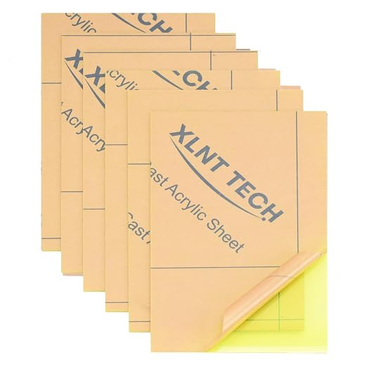 6 PCS Transparent Fluorescent Green Cast Acrylic Sheets 8" x 12" x 0.118"