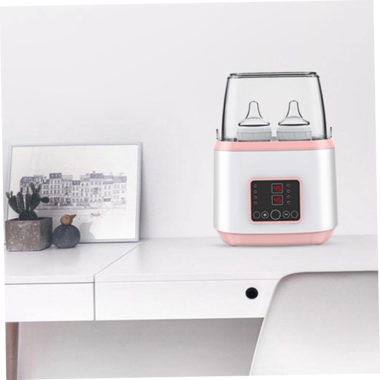 Baby Bottle Warmer ＆ Steriliser Temperature Adjustable Portable Bottle Warmer Remote Control Baby Food Heater with LCD Display for Breastmilk or Formula, Style 2