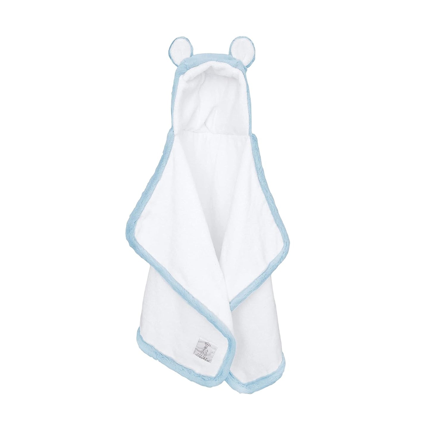Little Giraffe Luxe Baby Towel with Ears, 24" x 41", Blue