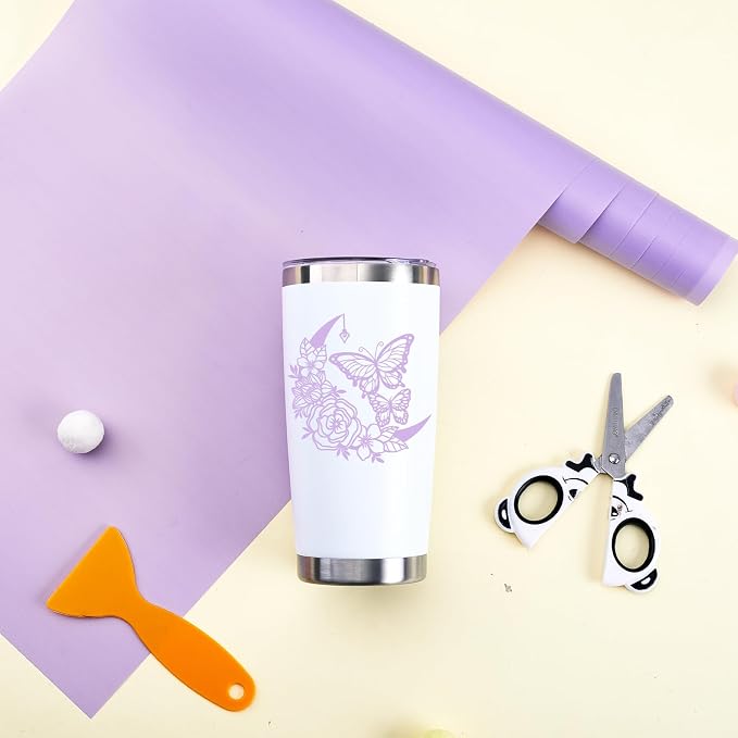 Tintnut Boho Permanent Vinyl Roll 12in x 5ft Pale Lilac Adhesive Vinyl | Solid
