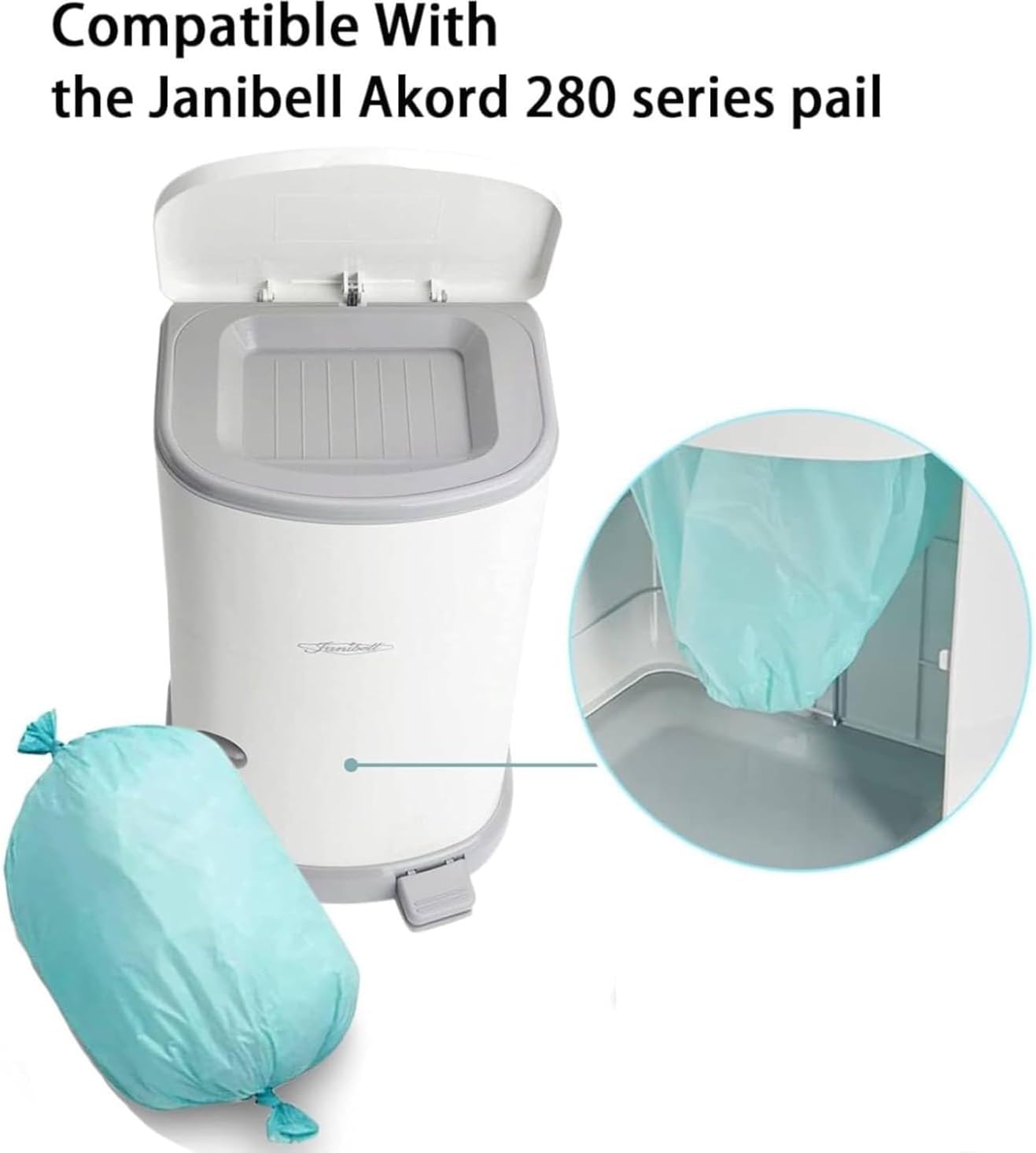 Adult Diaper Liner Refills Compatible with Janibell Akord 280 Slim Model Adult Diaper System, A Single Liner Pack Will Last for Over 550 Briefs Using, 6 PACK