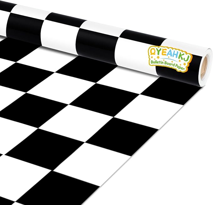 Black White Checkered Bulletin Board Paper Roll Black Plaid Bulletin Board