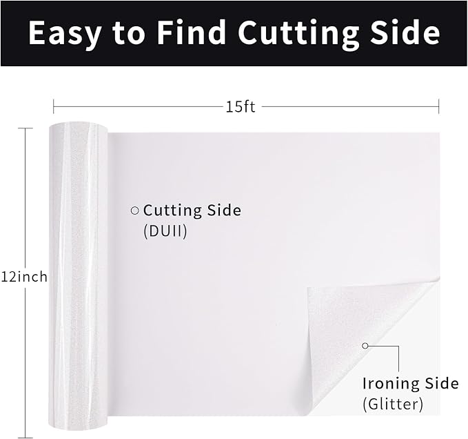 Glitter HTV Heat Transfer Vinyl, Sparkle HTV Compatible