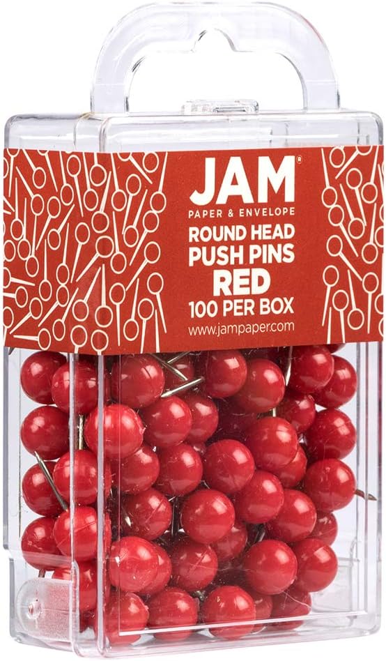 JAM PAPER Colorful Push Pins