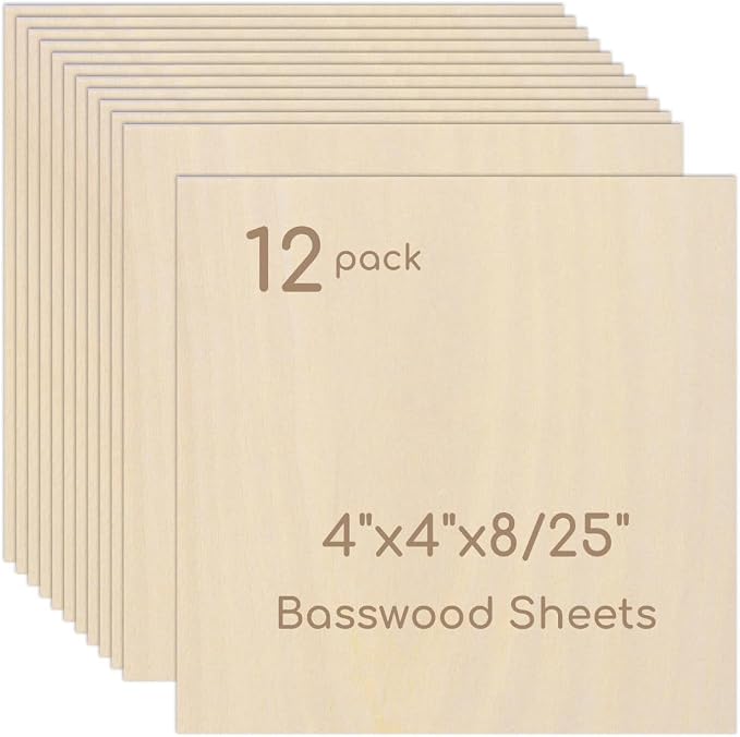 12 Pack Plywood Sheets, Unfinished Wood Boards Blanks