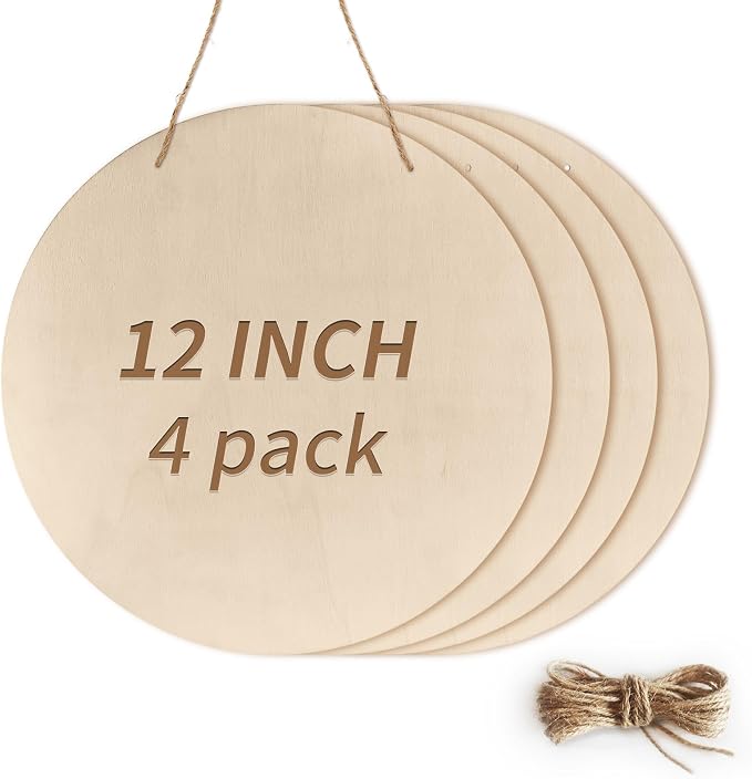 12 Inch Unfinished Wood Circles