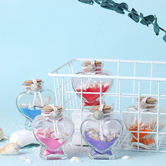 Empty Mini Heart-Shaped Glass Bottles