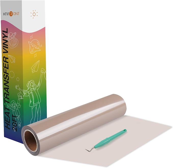 HTVRONT Heat Transfer Vinyl Khaki HTV Rolls, Khaki Heat Transfer Vinyl