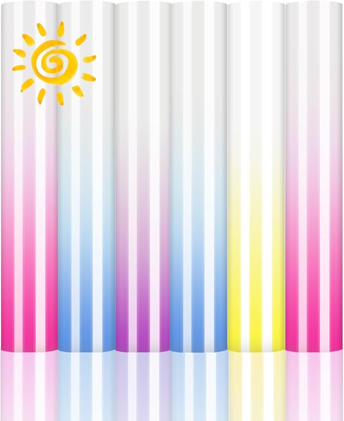 Color Changing Puff Vinyl Heat Transfer 3D Foaming Vinyl-6 Sheets 12''x 10''