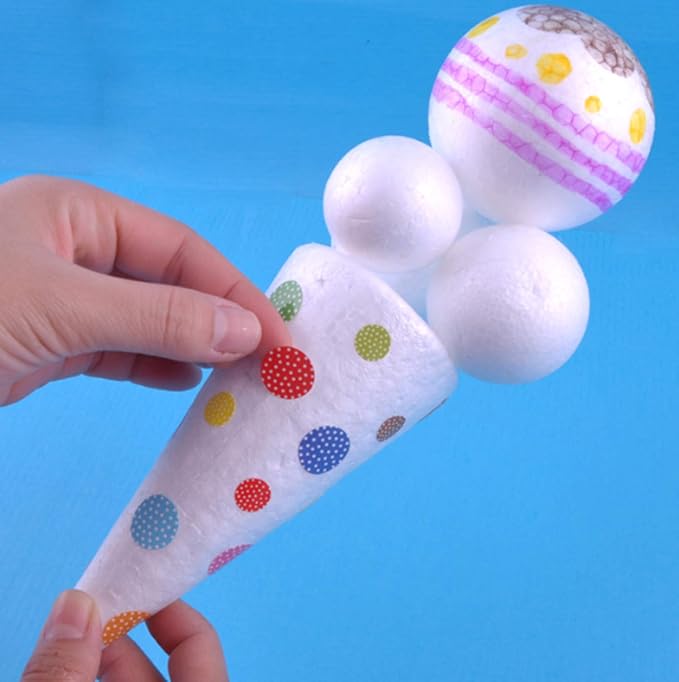 FFchuanhe 63Pack Craft Foam Balls Assorted Sizes 60Pack, Foam Balls