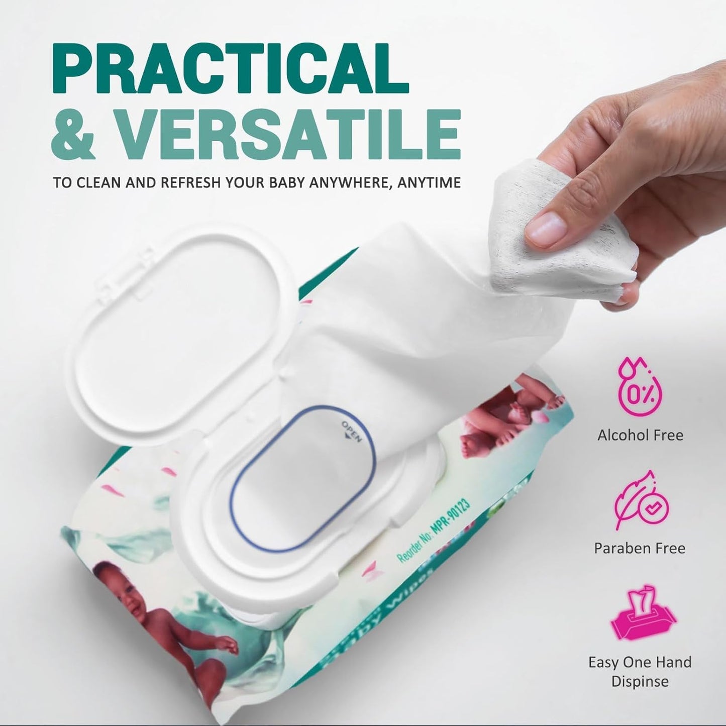 MED PRIDE Scented Baby Wipes Bulk Pack of 960, Alcohol-Free with Soothing Aloe Vera and Vitamin E, Extra Soft and Strong, Paraben-Free