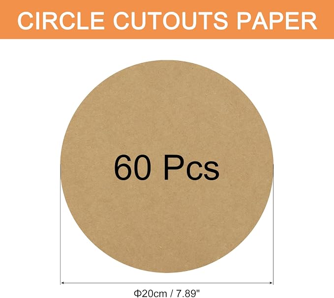 MECCANIXITY 60 PCS Earth Color Circle Cutouts Paper, 8 Inch Round Cutouts