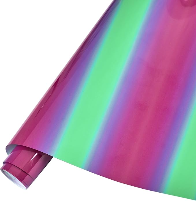 Tintnut Green Pink Gradient Heat Transfer Vinyl Roll, easy cut & weed, stretch