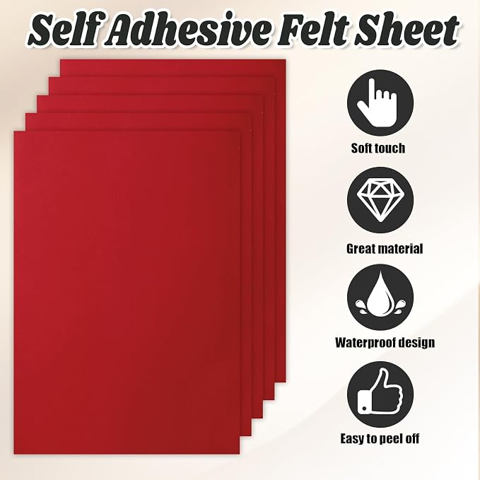 Biaungdo 6 Pcs 8 x 12 Inch Felt Fabric Sheets,