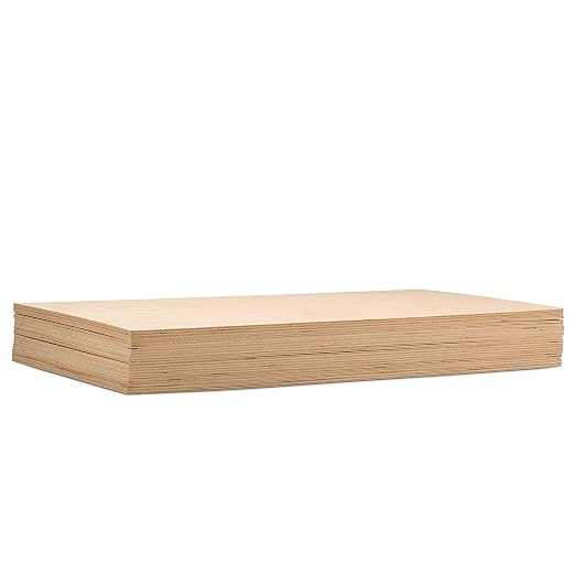 6 mm Baltic Birch Plywood 1/4 x 12 x 12 Inch, Box of 12 B/BB Grade Craft Wood