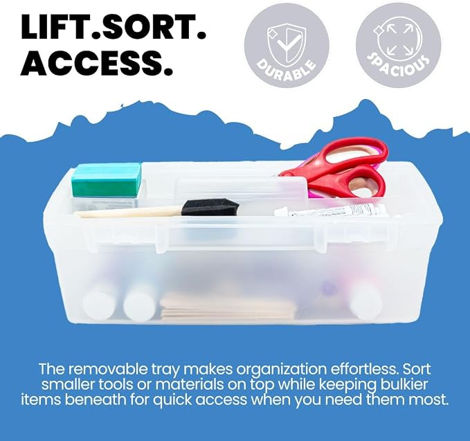 ArtBin 6937AG Essentials Lift-Out Tray Box, Portable Art & Craft Organizer