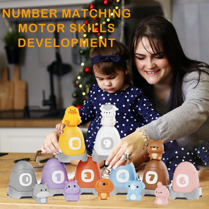 Learning Toy Animals Toys Montessori 30 Pcs for 1 2 3 Year Old Toddlers Counting, Matching, Sorting Fine Motor Games, Christmas Birthday Gift for Baby Boys Girls Age 12-18 Months
