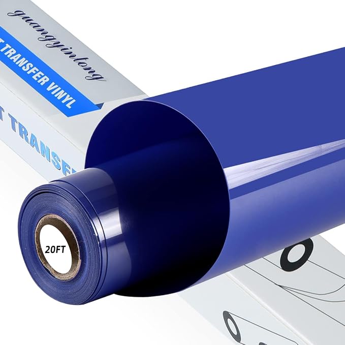 guangyintong Heat Transfer Vinyl Blue HTV Rolls, Glossy Surface HTV Vinyl