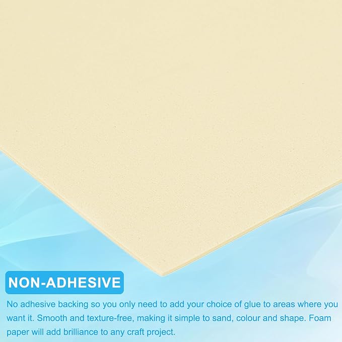 PATIKIL 30 Pack EVA Foam Sheets, Light Yellow