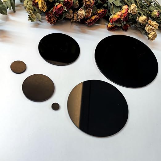 Set of 20 Black Acrylic Discs, 1/8" Thick Round Circle Blanks 5" Diameter
