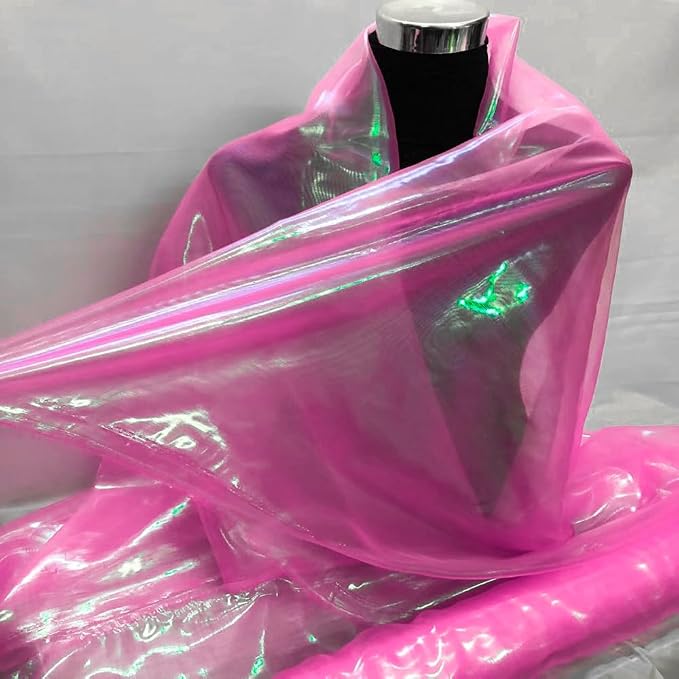 3.3 Yard Long Hot Pink Iridescent Organza Fabric