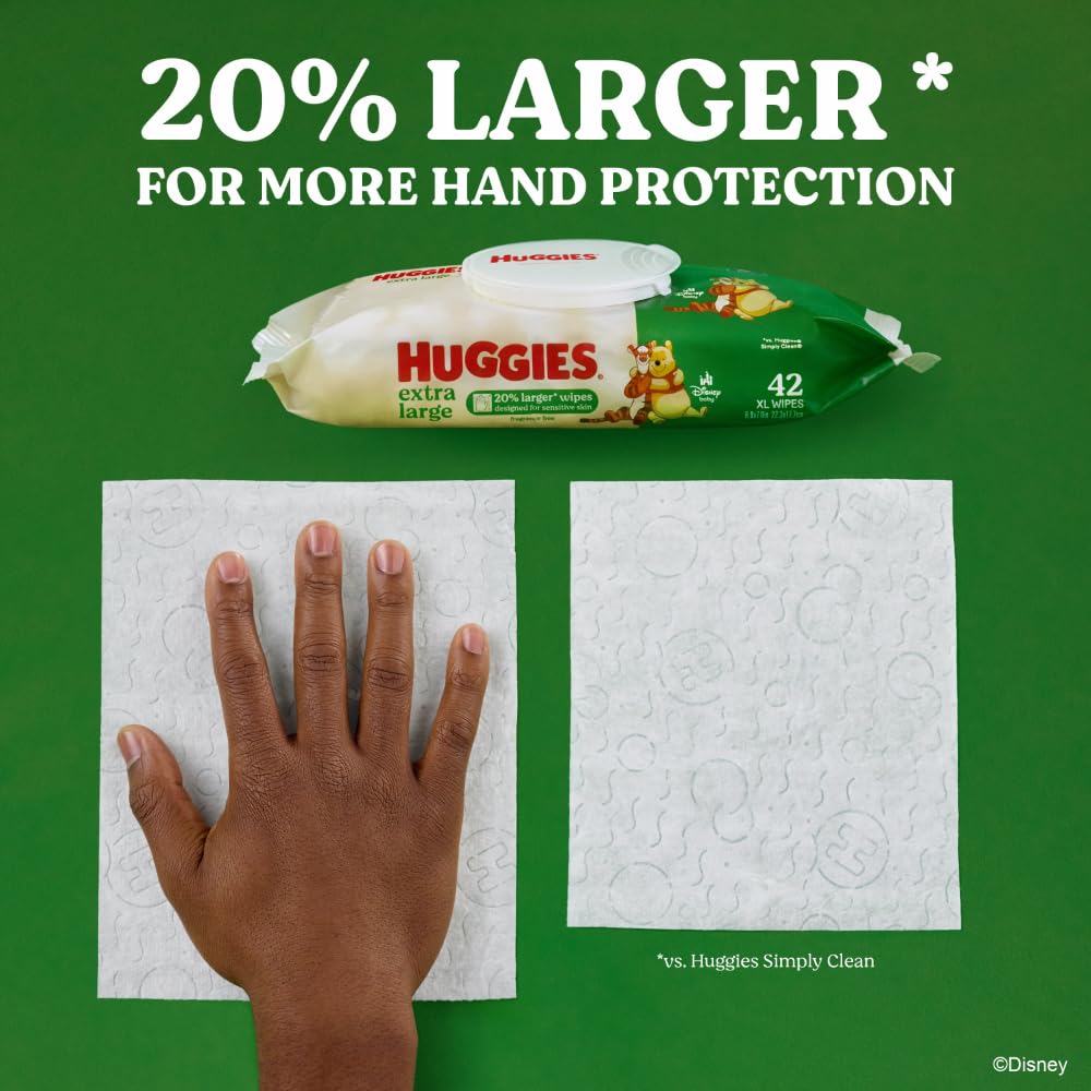 Huggies Extra Large Baby Wipes, Unscented, 15 Flip-Top Packs, 630 XL Wipes Total, Packaging May Vary (Pack of 3)
