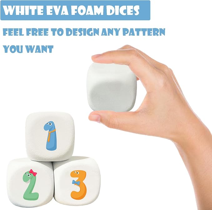 White EVA Foam Dices for Kids Graffiti-Building Blocks, Creative Painting