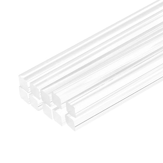 MECCANIXITY 10pcs Acrylic Square Rods 3/20" x 12" Clear Acrylic Dowel Rods