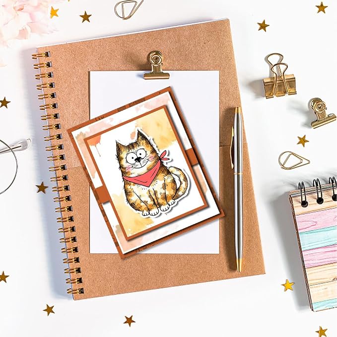 GLOBLELAND 8.3x5.8in Cartoon Flower Cat Clear Stamps