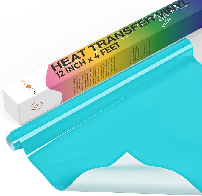 HTVRONT Heat Transfer Vinyl Roll, Turquoise Iron on Vinyl
