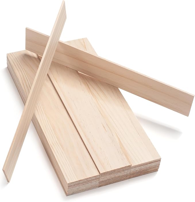Wooden Dowels for Crafts, Wood Slats Trim Strips for Wall 1/8" × 2" × 12"