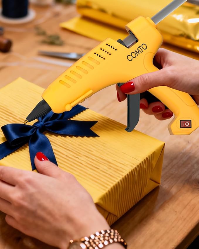 Full Size Hot Glue Gun with 10 Glue Sticks | 80W High-Power Fast Heating