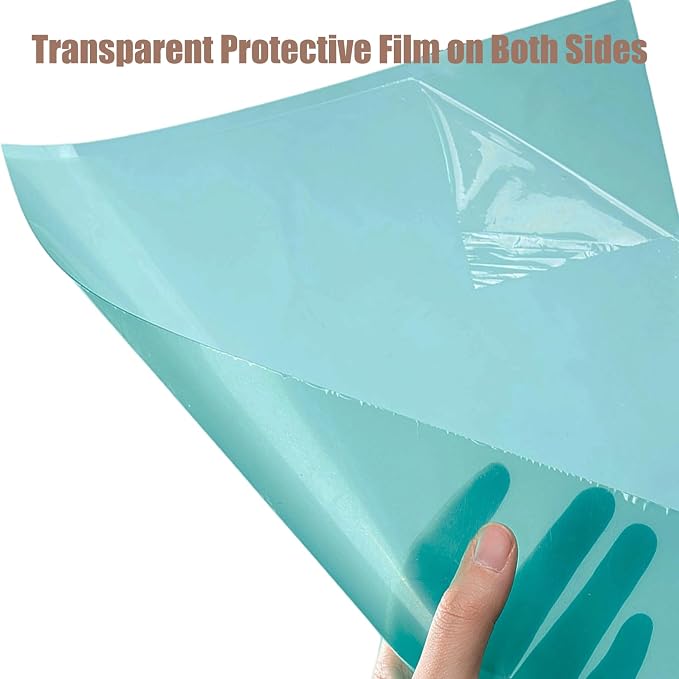 10-Pack A4 Colored PVC Flexible Plastic Sheets, 0.3mm Dark Green Transparent