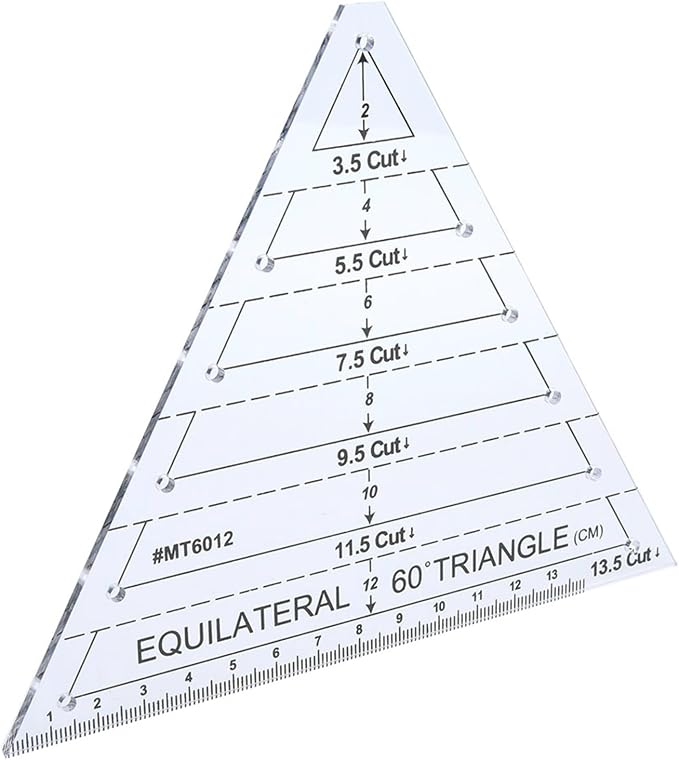 Fayelume 60 Degree Triangle Ruler, Acrylic Triangle Quilting Ruler, High