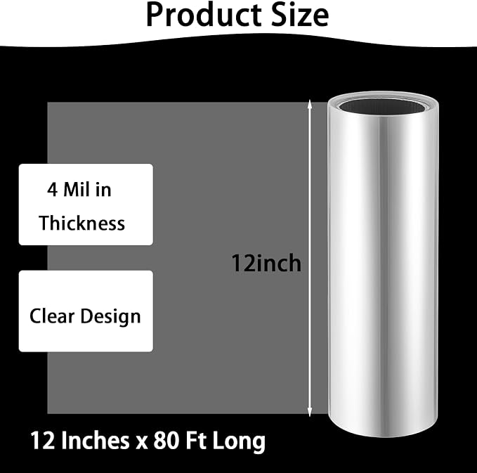 12 Inches x 80 Ft Stencil Plastic Sheets 4 Mil Clear Acetate Sheets