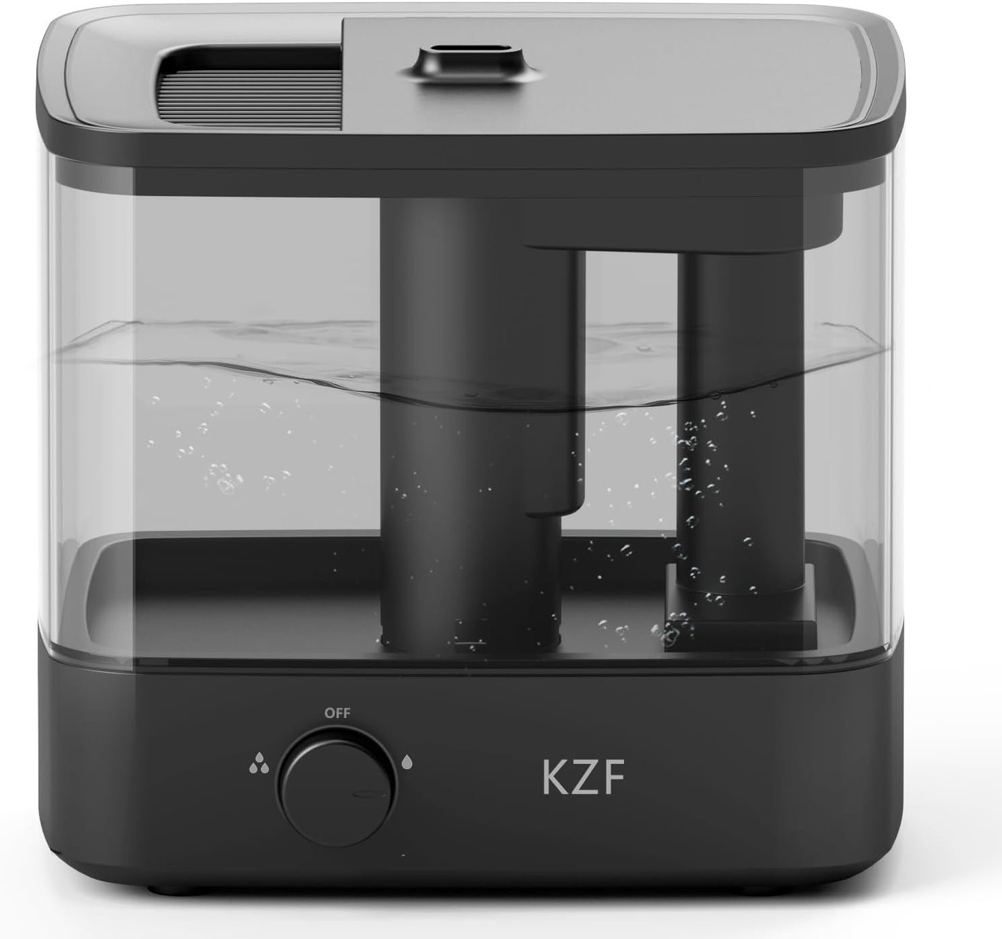 KZF 2.3L Top-Fill Cool Mist Humidifier – Whisper-Quiet, Up to 30 Hrs Runtime, Auto Shut-Off, Ideal for Bedroom, Baby Nursery & Plants