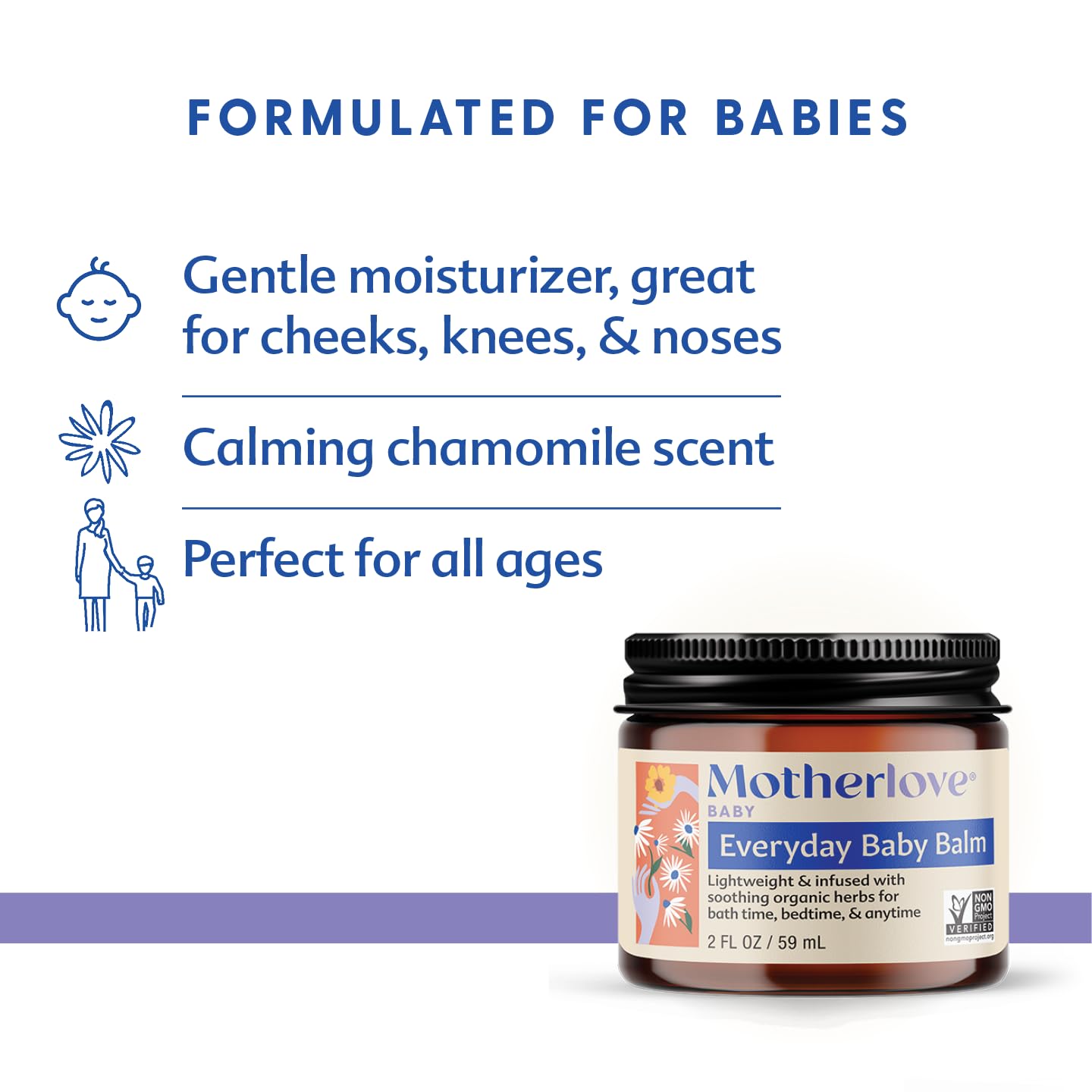 Motherlove Everyday Baby Balm (2oz) Plant-Based, All-Natural Baby Essential for Newborns, Infants, & Toddlers—Moisturizing Herbal Salve w/Calming Chamomile—Non-GMO, Organic Herbs, Cruelty-Free