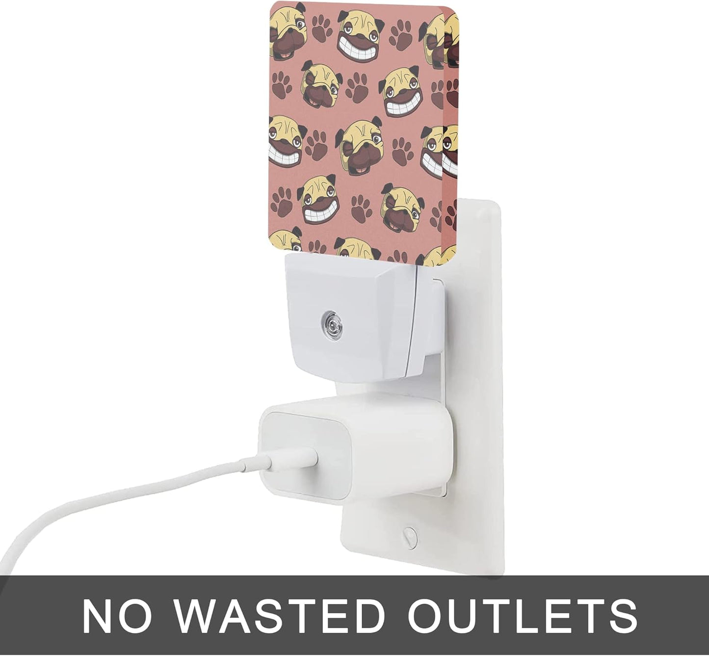 Dog Night Light,Cute Dog Paws Night Lights Plug into Wall with Dusk to Dawn Light Sensors 0.5W Dim Night-Lights for Bedroom