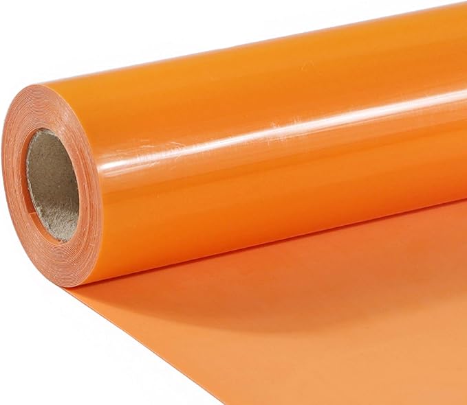 TUMIYA Orange Heat Transfer Vinyl HTV Rolls, Glossy Adhesive HTV Vinyl
