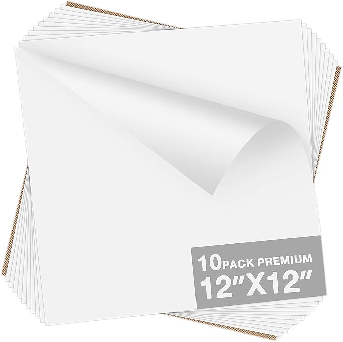 Dysania White Heat Transfer Vinyl, 10 Pack 12 x 12in White HTV Vinyl | Iron on