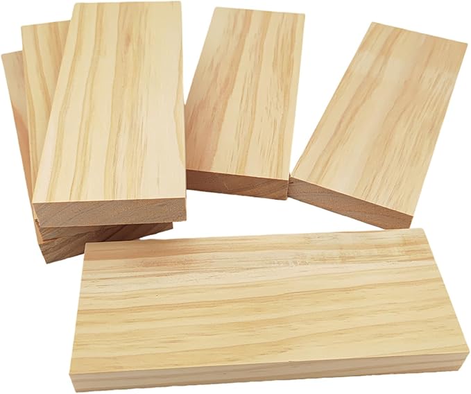 6PCS Rectangle Wood Boards Unfinished Wood Blocks