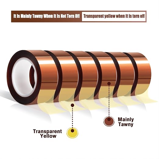 MEBMIK 6 Rolls 20mm x16m Heat Tape High Temperature Heat Resistant Tape Heat