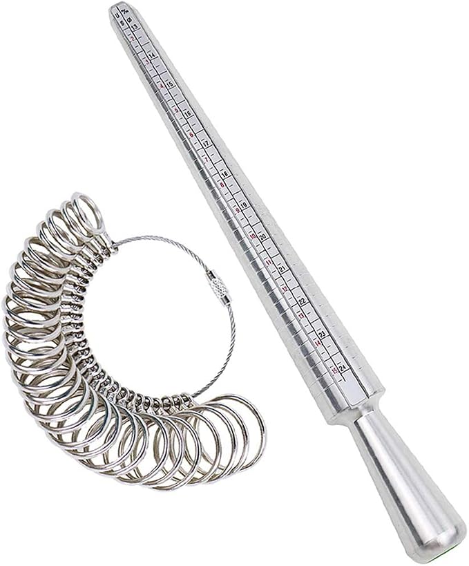 NIUPIKA Ring Sizer Measuring Tool Ring Mandrel Ring Measurer Ring Sizing Kit