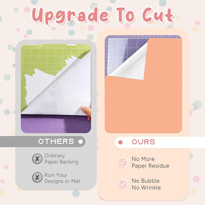 Tintnut Boho Permanent Adhesive Vinyl 8 Sheets 12"x10"Peachy Pink Vinyl | Solid