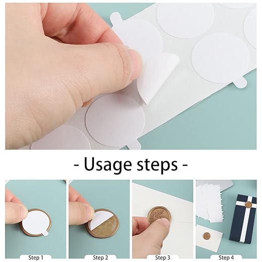 360Pcs Double Sided Adhesive Wax Seal Stickers | Removable, 1in Round Sticky